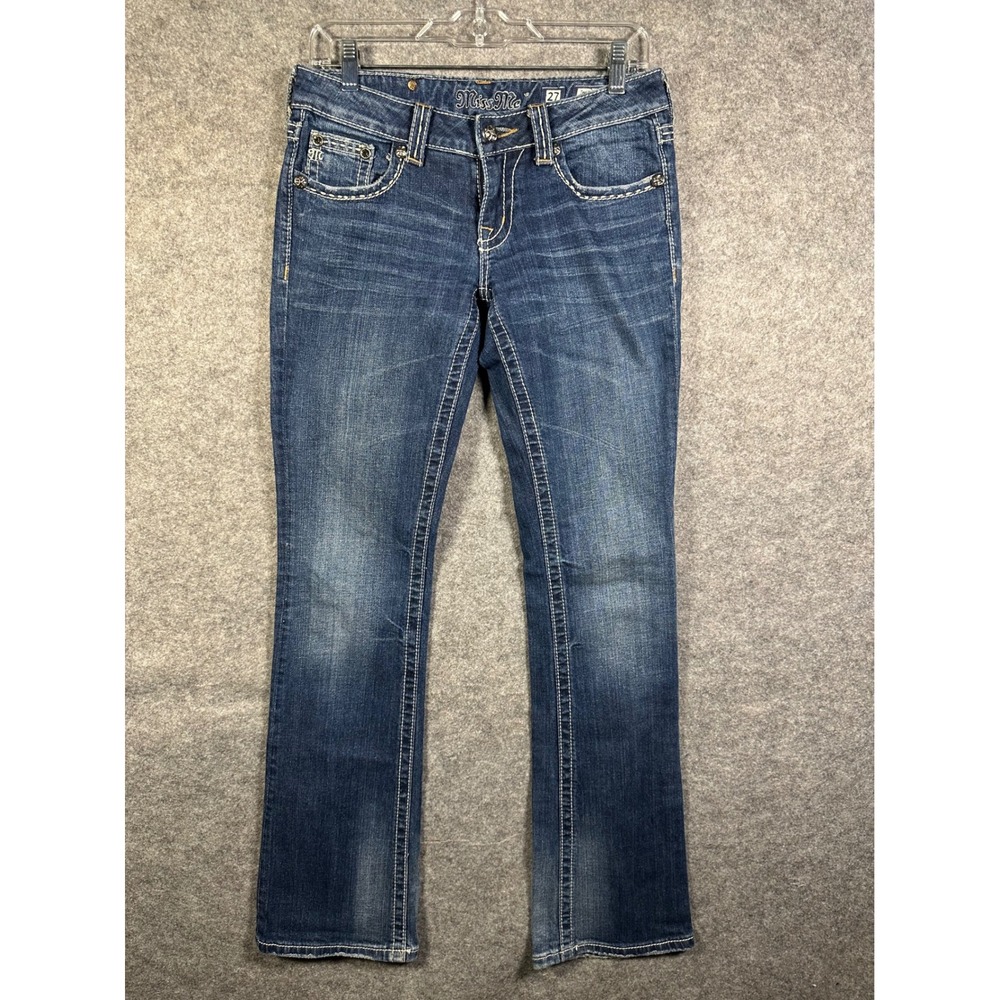 Miss Me Womens Bootcut Jeans Dark Wash Contrast Stitch JW5354B Size 27